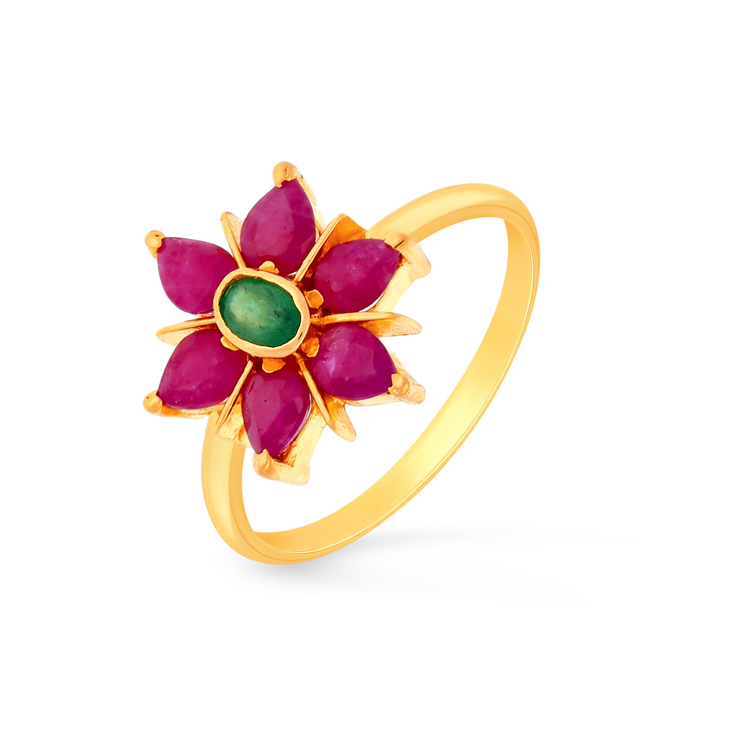 Buy Romantic Floral Gemstone Ring- Joyalukkas