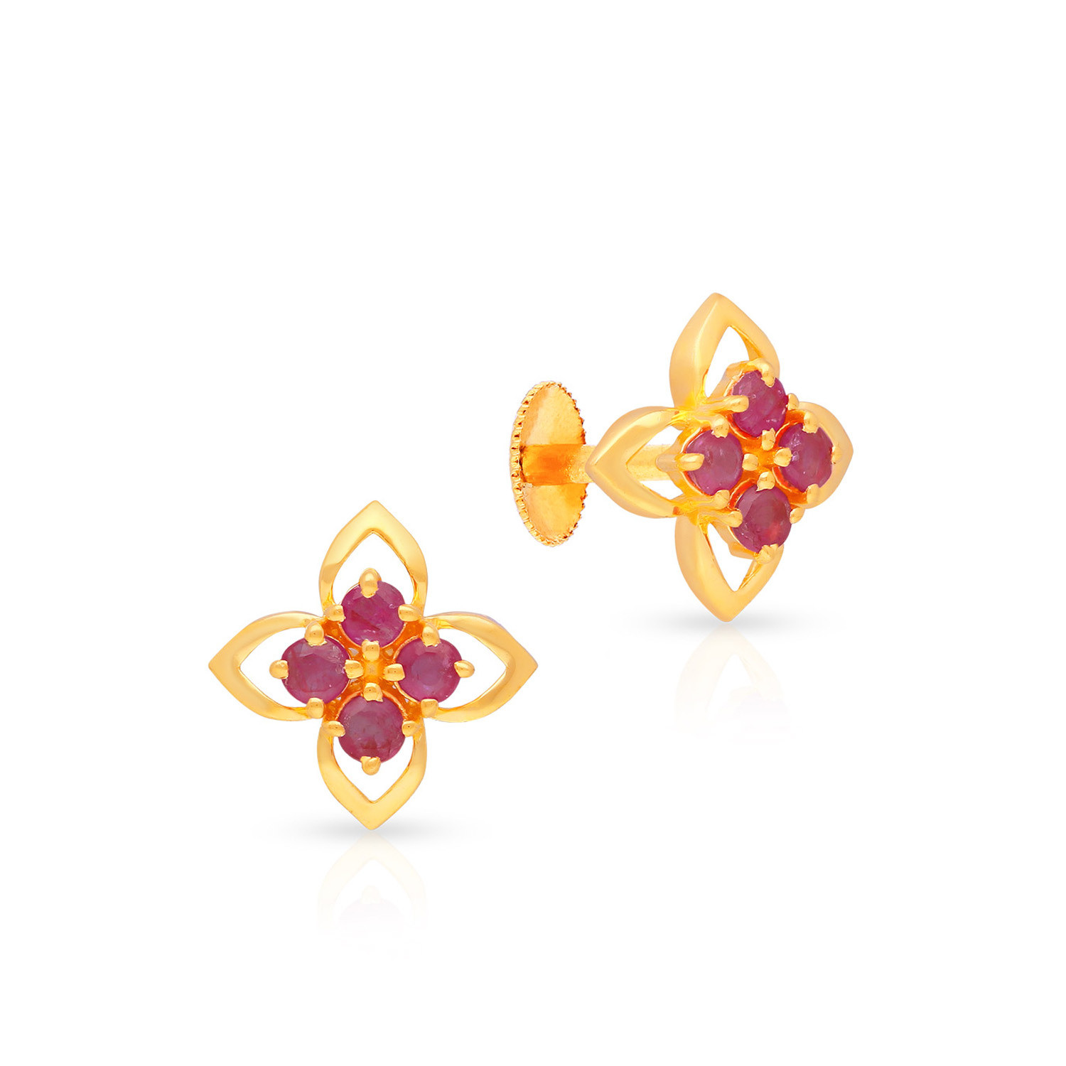 Ruby earrings cheap malabar gold