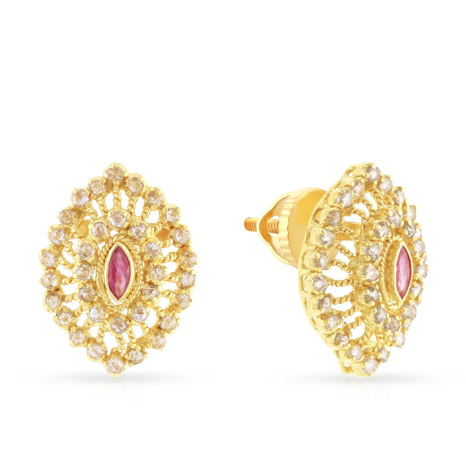 Uncut diamond earrings malabar shop gold