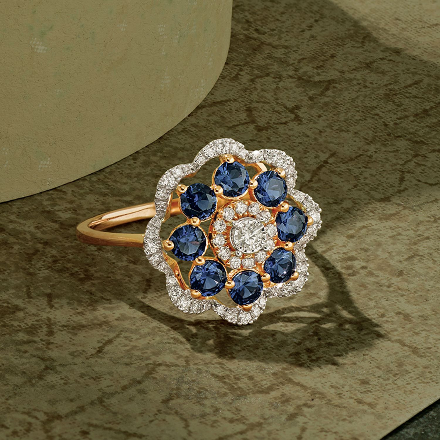 Blue sapphire ring malabar on sale gold