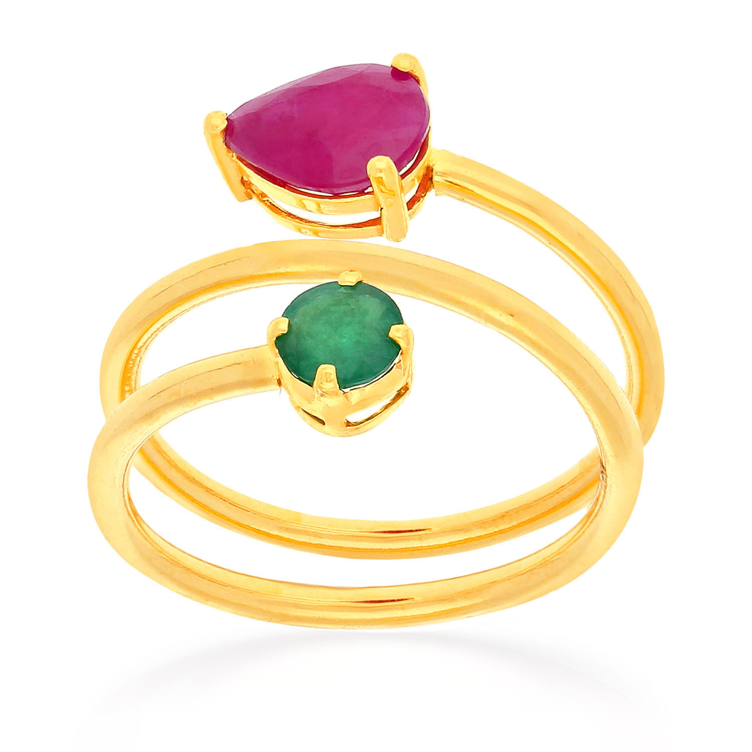 Buy Precia Gemstones Gold Ring FRNKGLR17691 for Women Online | Malabar Gold  & Diamonds