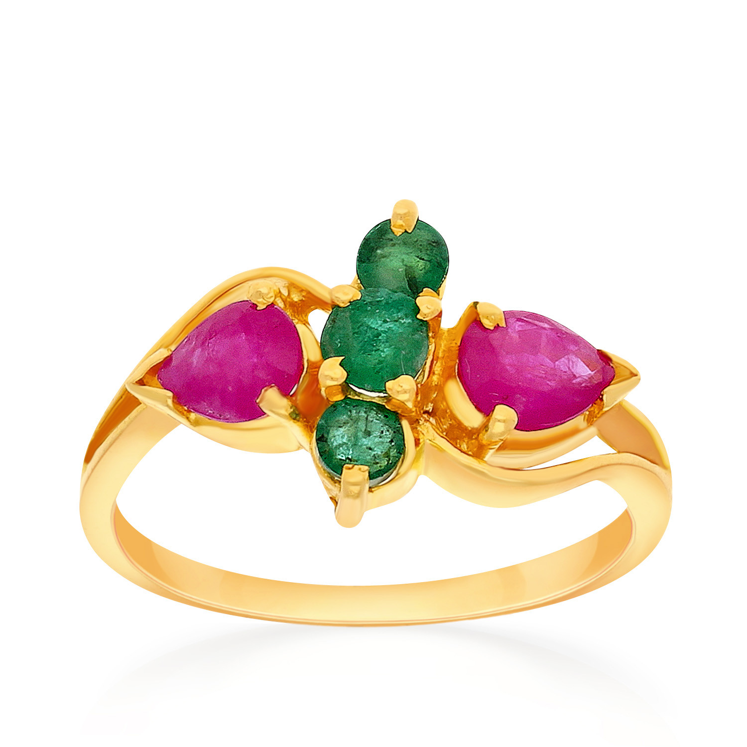 Buy Yellow Gold & Magenta Rings for Women by Malabar Gold & Diamonds Online  | Ajio.com
