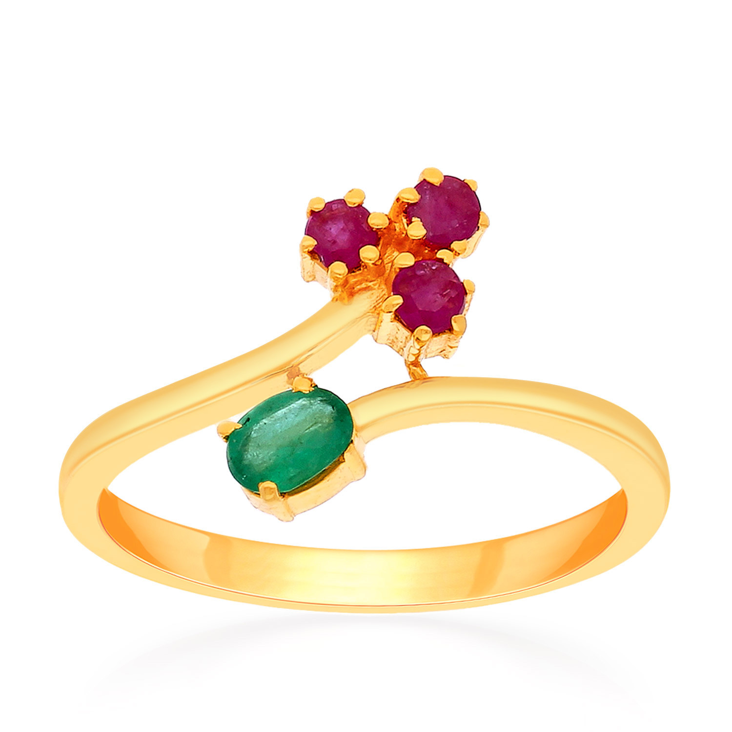 18k gold emerald diamond ring | Raj Jewels