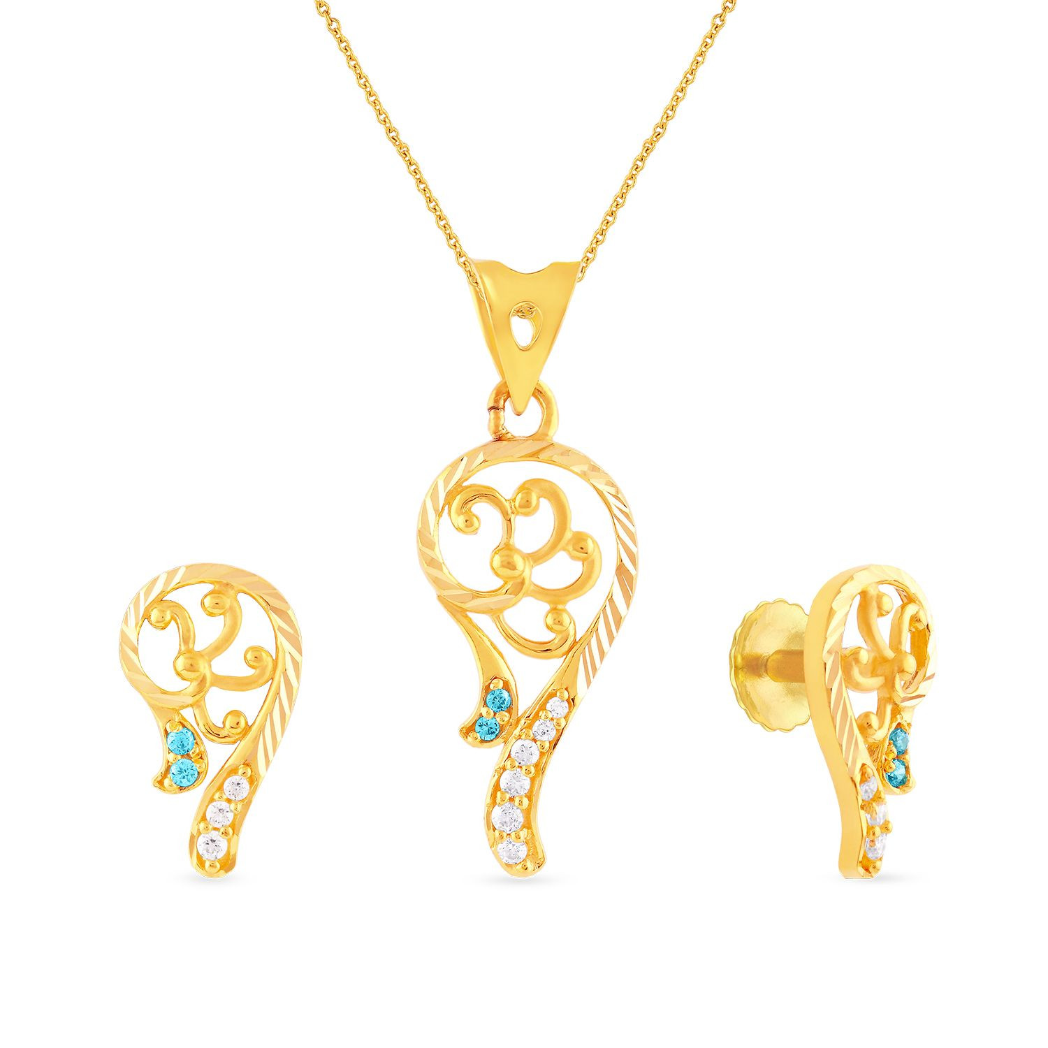 Malabar Gold Pendant Set PSPD194972 for Women Online Malabar Gold
