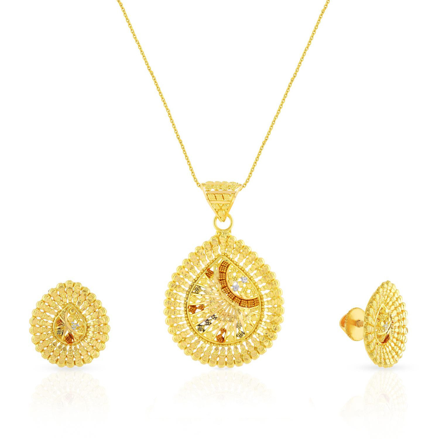 Buy Malabar Gold Pendant Set PSPD293901 for Women Online Malabar Gold