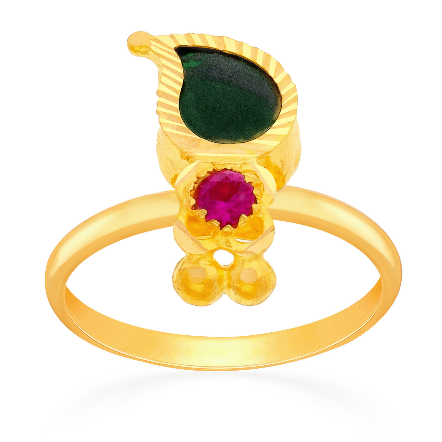 Buy Malabar Gold & Diamonds Emerald BIS Hallmark 22kt (916) Yellow Gold Ring  For Women (FRDZL23343_Y_13) at Amazon.in