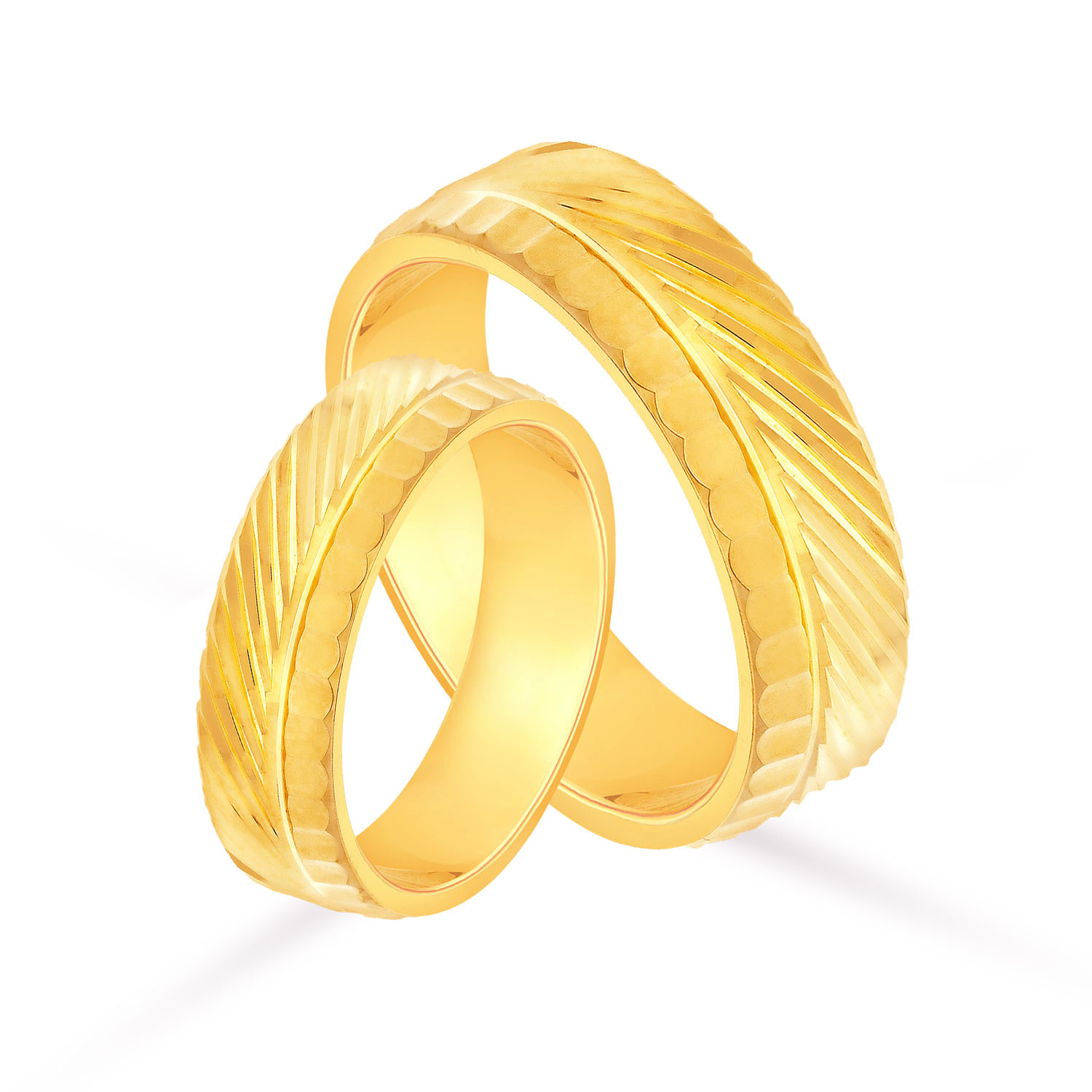 Two State Fingerprint Gold Couple Rings