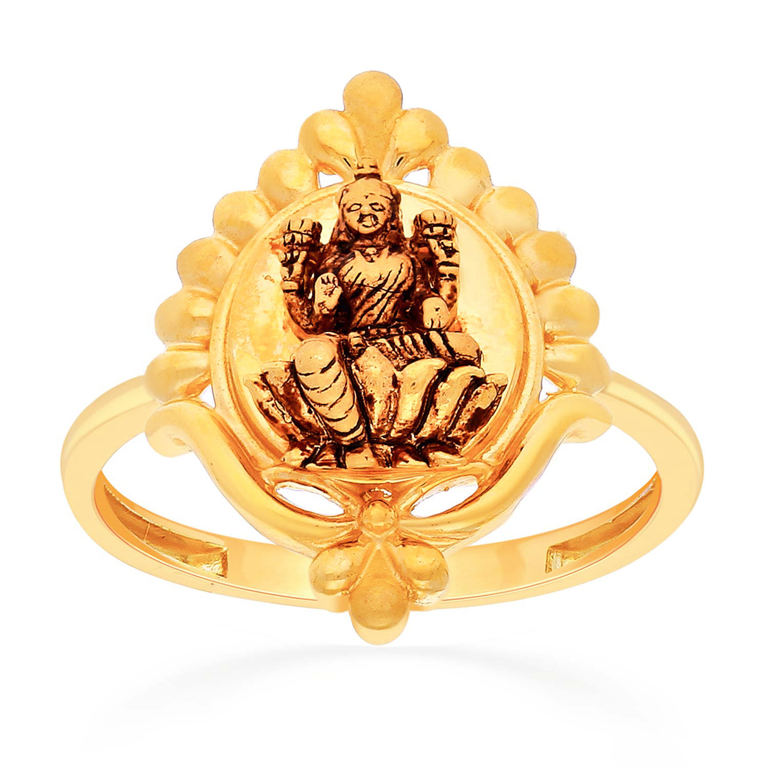 Ethereal Goddess Lakshmi 22KT Gold Ring