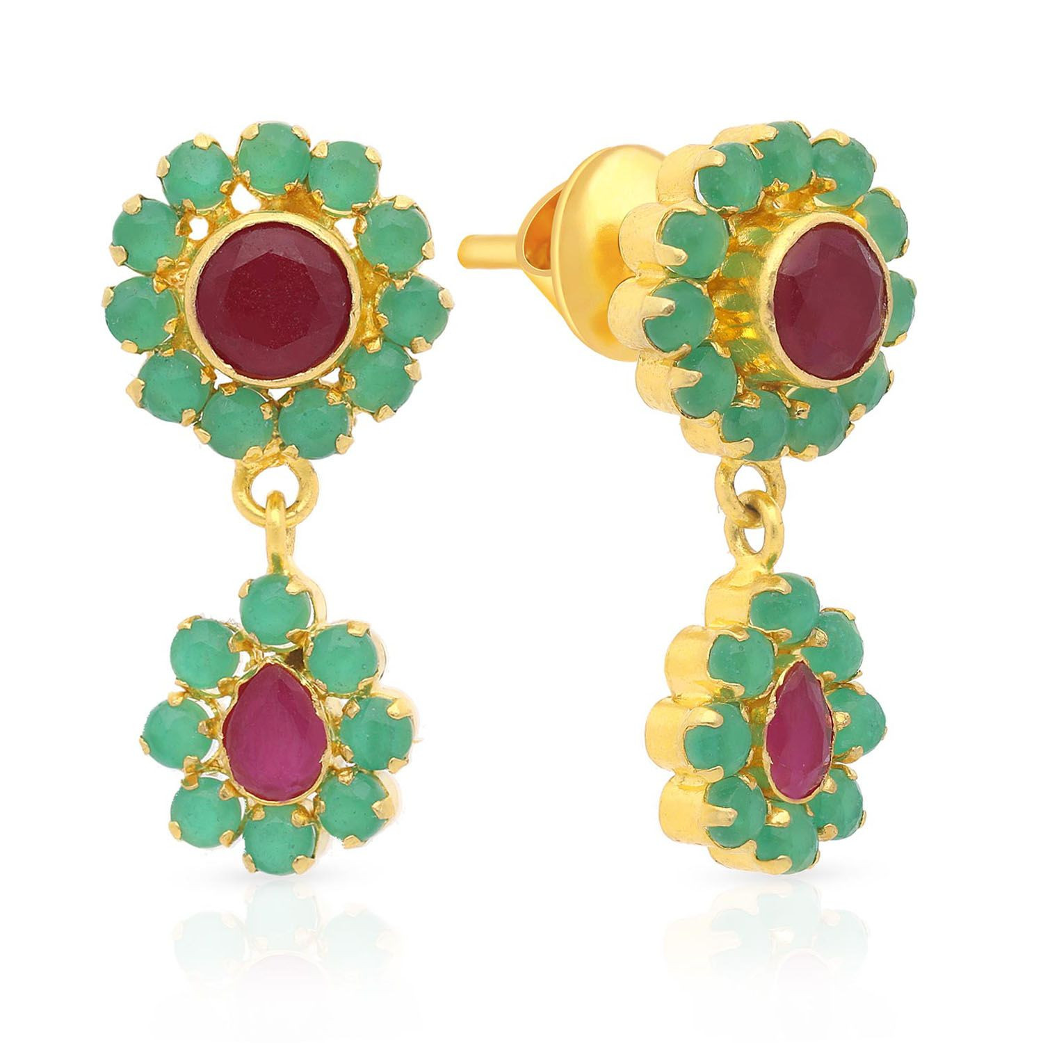 malabar gold ruby earrings