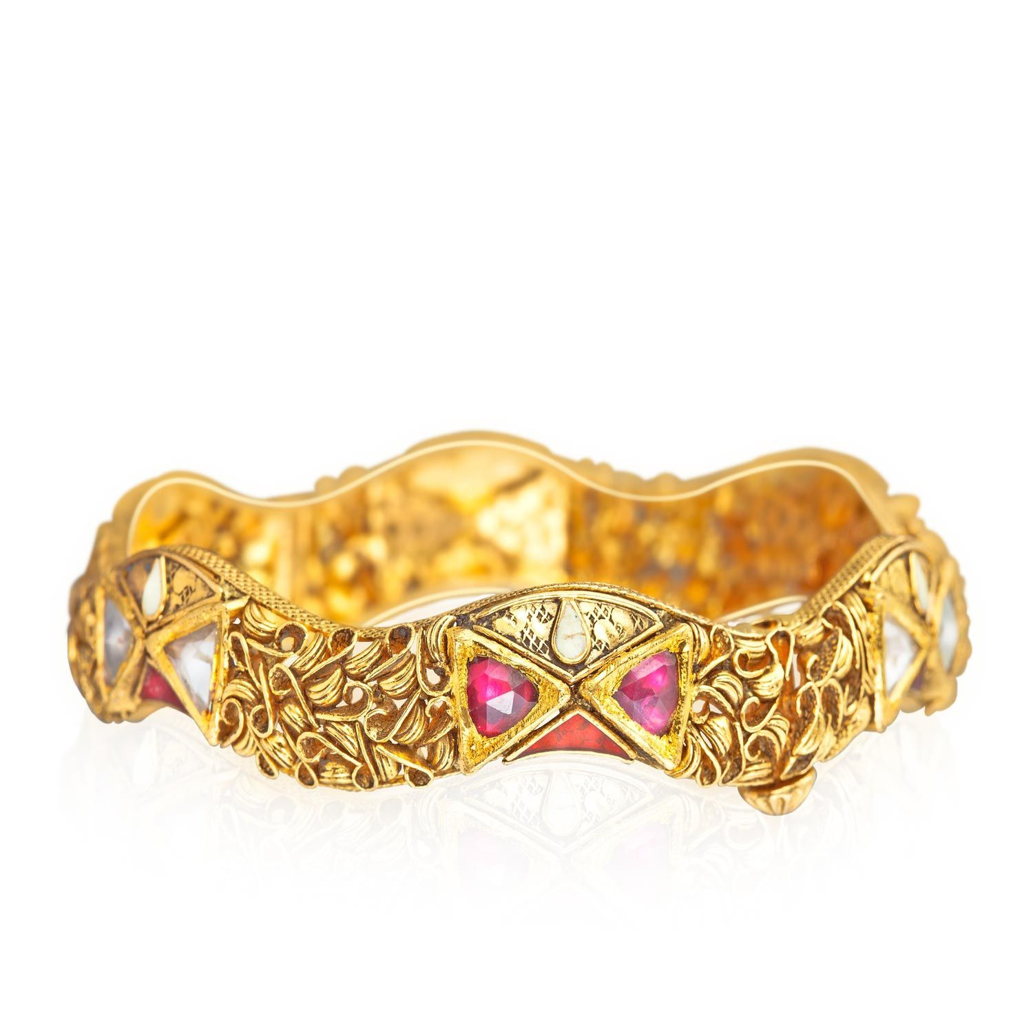 Tamil Gounder Malabar Gold Antique Kundan Valayal CBG0549TC