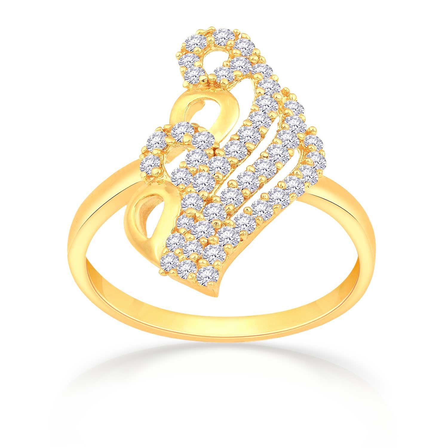 Malabar 22 KT Gold Studded Casual Ring FRSKYDZ109