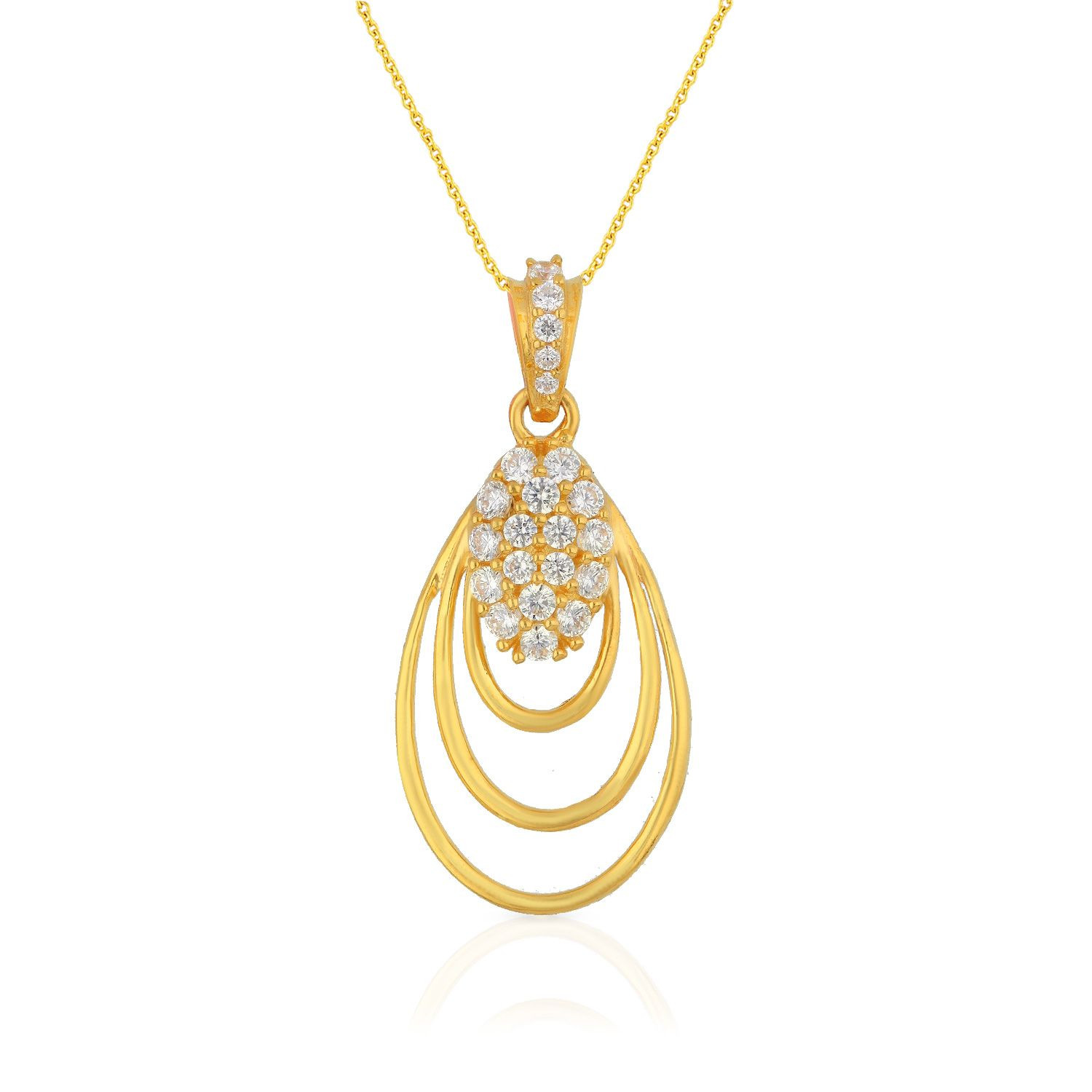 Malabar 22 KT Gold Studded Casual Pendant PDSKGP1076A