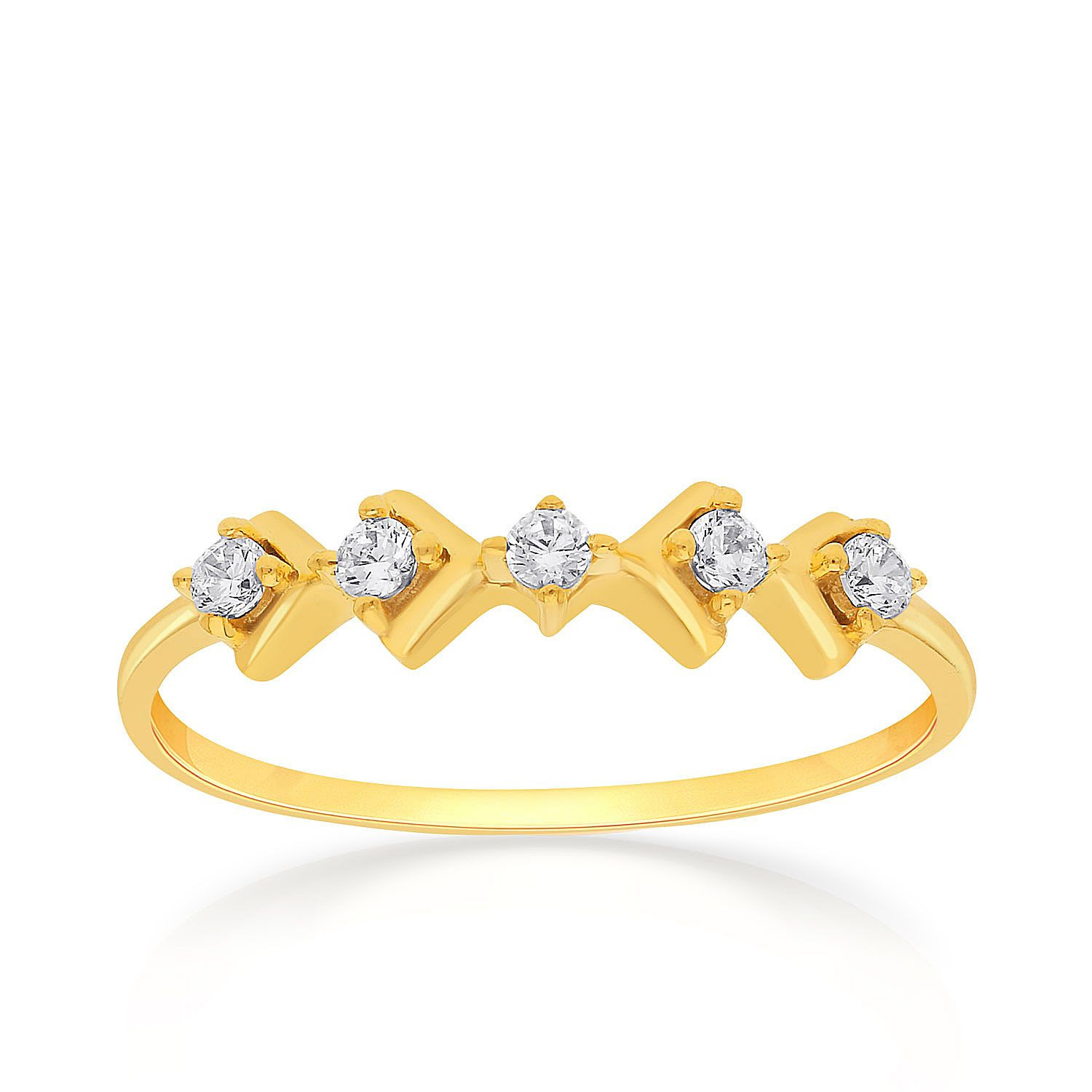 Malabar 22 KT Gold Studded Casual Ring RGSKLR8702