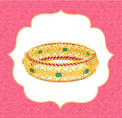 Gemstone Kada Bangle