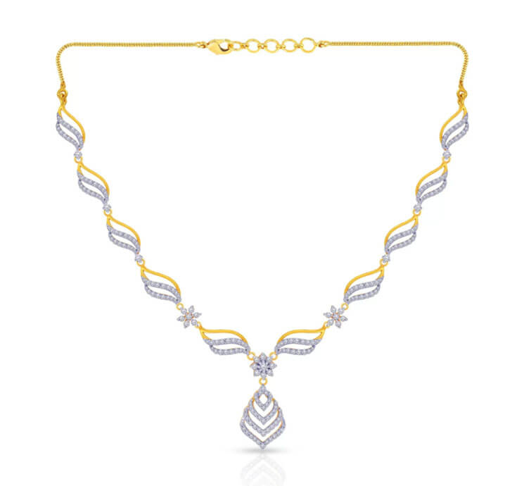 Diamond Semi Long Necklace