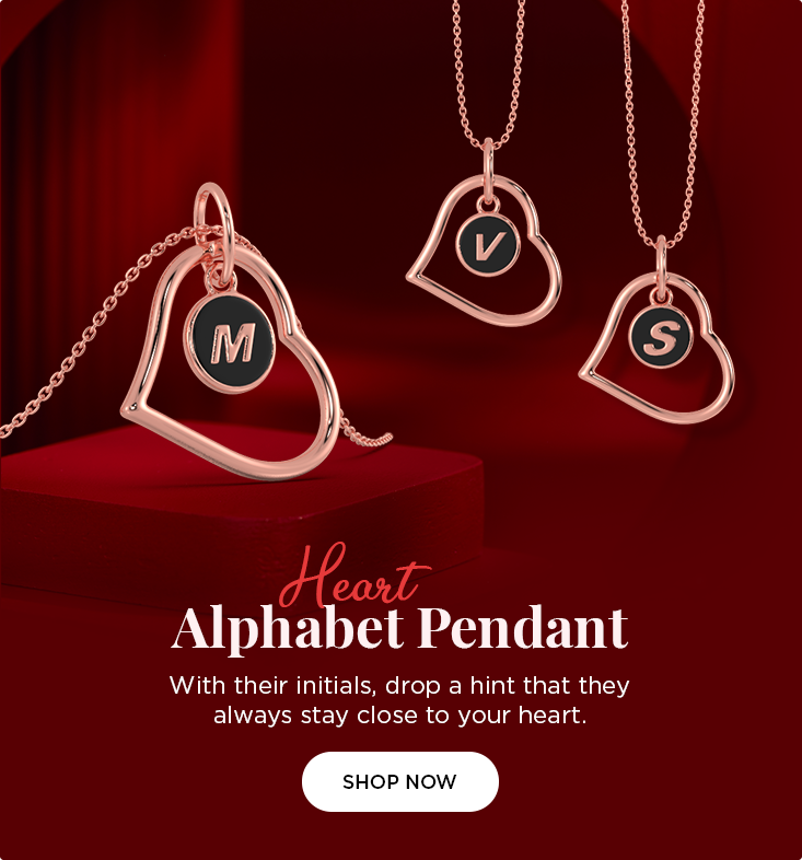 Valentine Day Special Heart Alphabet Pendant Collection