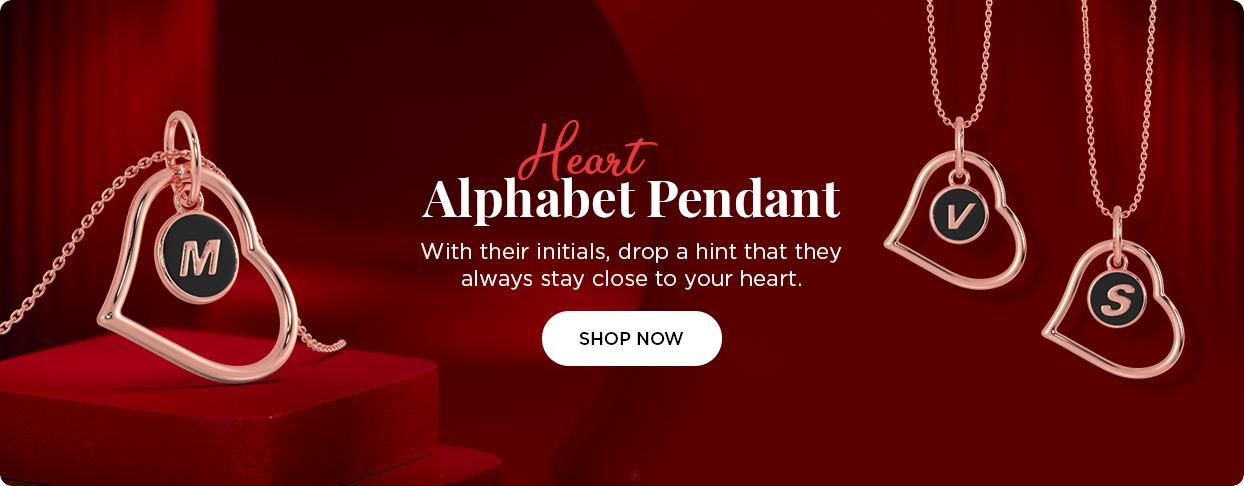 Valentine Day Special Heart Alphabet Pendant Collection