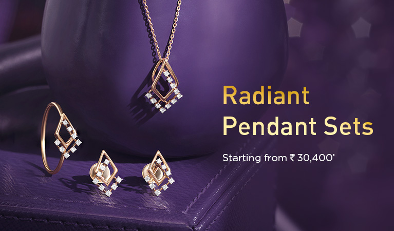 Diamond Radiant Pendant Set